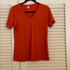 Orange v neck shirt sz small